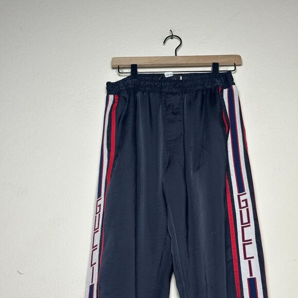 Gucci Dark Blue Joggers with Tricolor Stripes - Picture 11 of 14